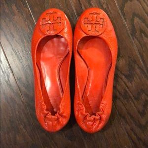 Tory Burch Flats - Reddish Orange Color - Size 6
